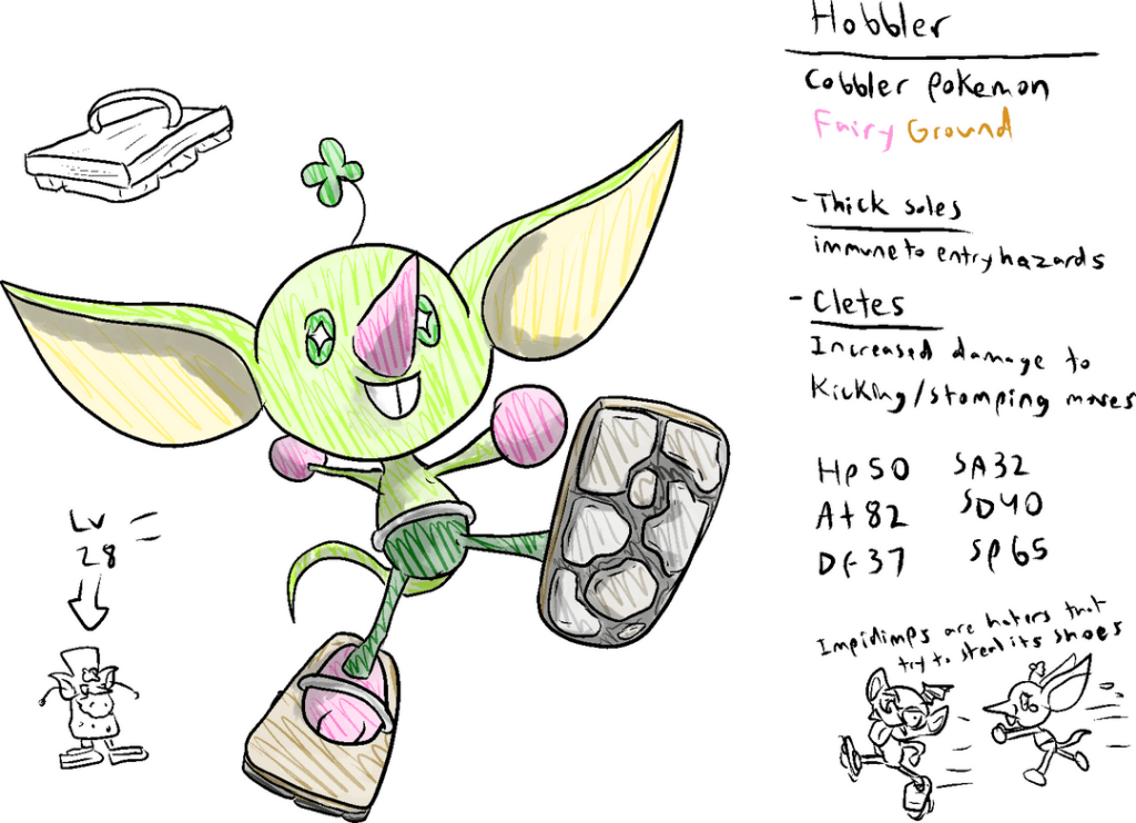 Fae shoe cobblers, sleep paralysis cats, zebra mussels, fiery barnacles, and a snow cone snail that's sort of the Alcremie/Vivillon/Minior of the region but please do not attempt to living dex this.