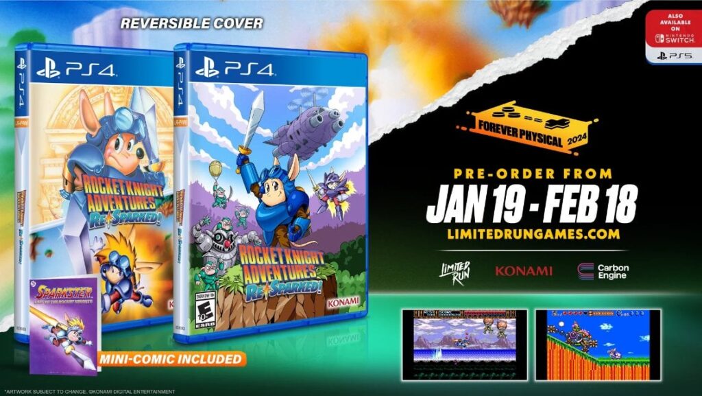 Rocket Knight Adventures Re:Sparked has been announced by Konami and set to be released to Nintendo Switch