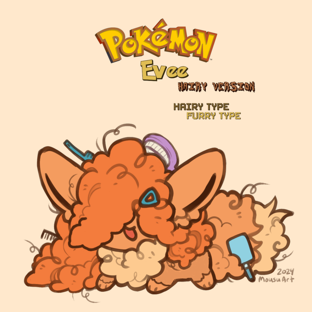 [OC] Pokemon: Eevee - (Hairy Version Style) Hairy Type/Furry Type