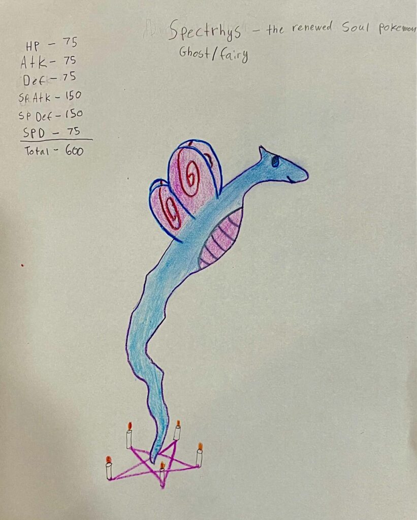 [Spectrhys] [OC] A fairy/ghost pokemon I made for my kids