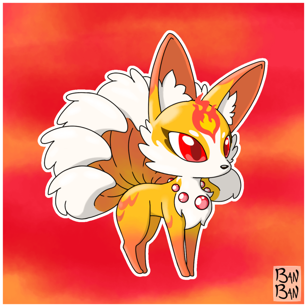 I decided to create a new fire fox Pokémon. What do you think?