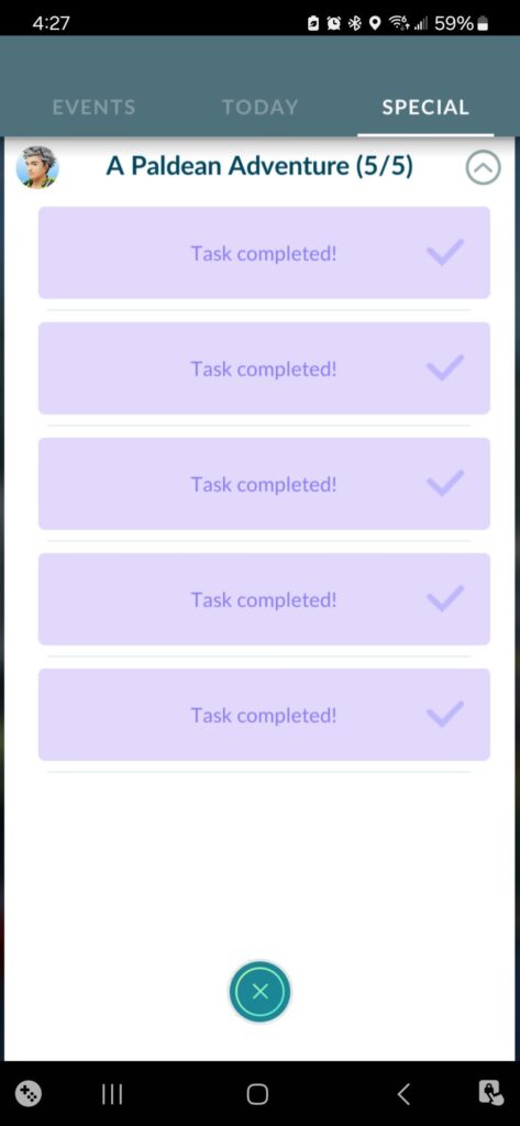 Paldean Adventure glitch missing button to finish quest?