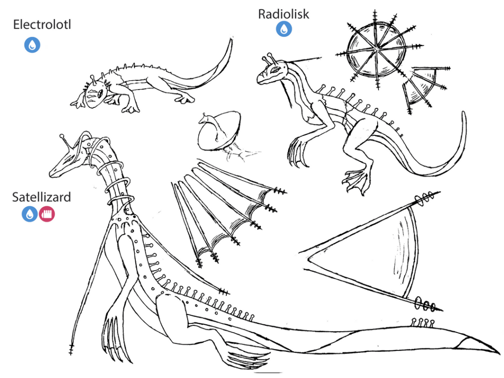 Water Type Starter: Electrolotl, Radiolisk, Satellizard