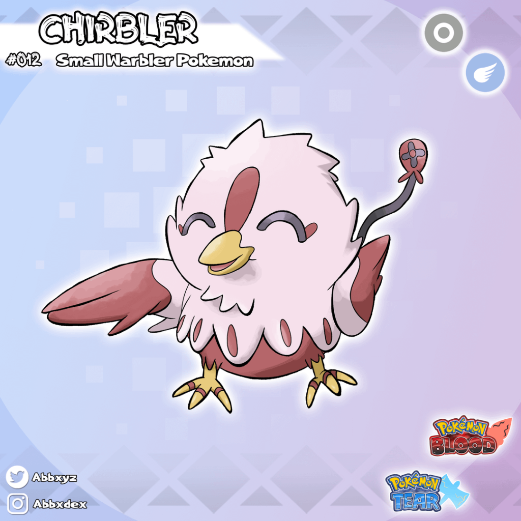 Early route bird, Chirbler, the Small Warbler Pokemon
