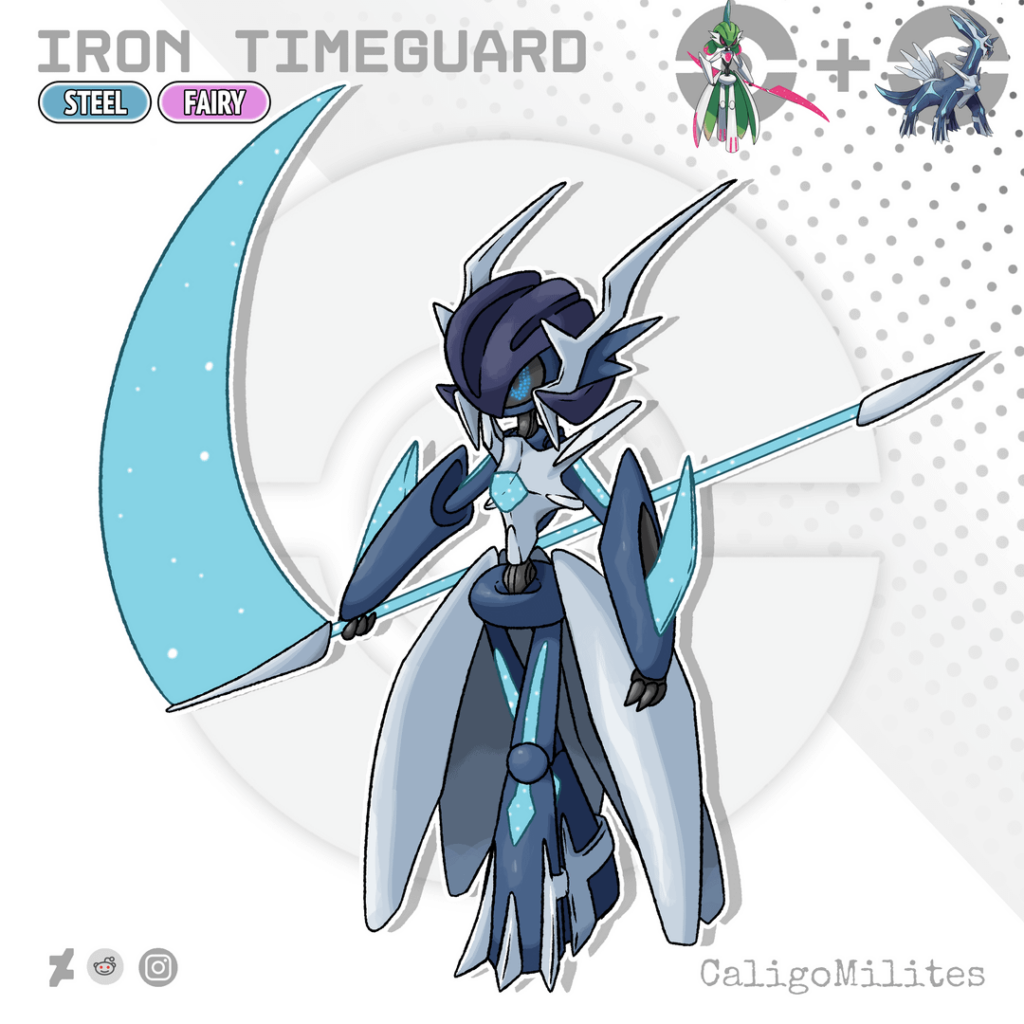 Fusion Iron Valiant and Dialga Pokemon Fakemon