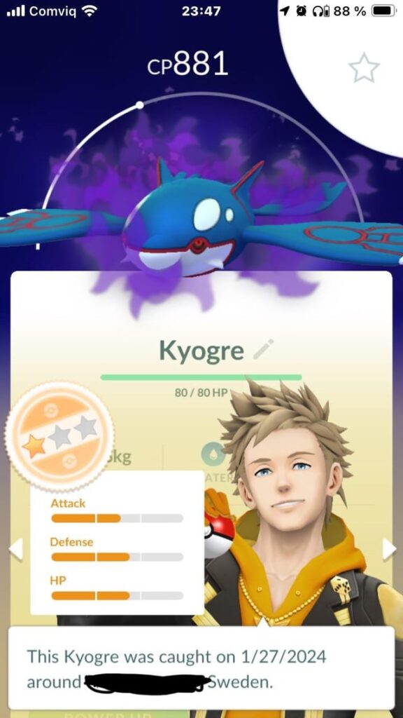 My 3 shadow Kyogres i got :(