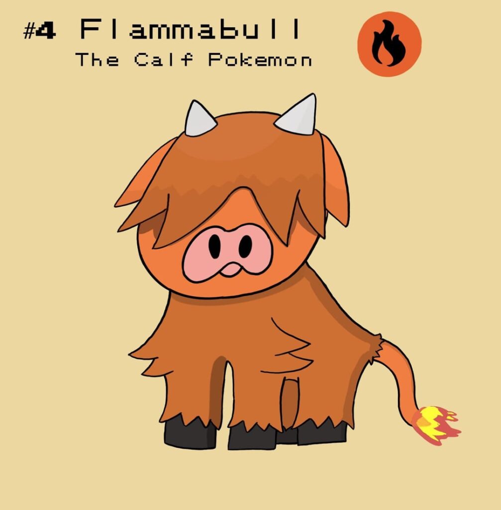 Haven’t posted fakemon in a while. Meet the Fire starter of my region