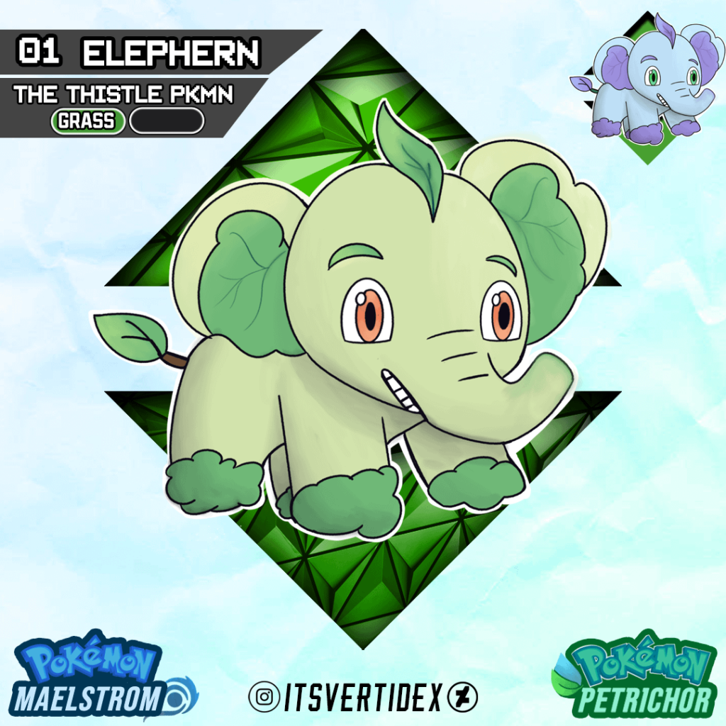 Meet Elephern, my first ever Fakemon - The Starter of the Suldana Region