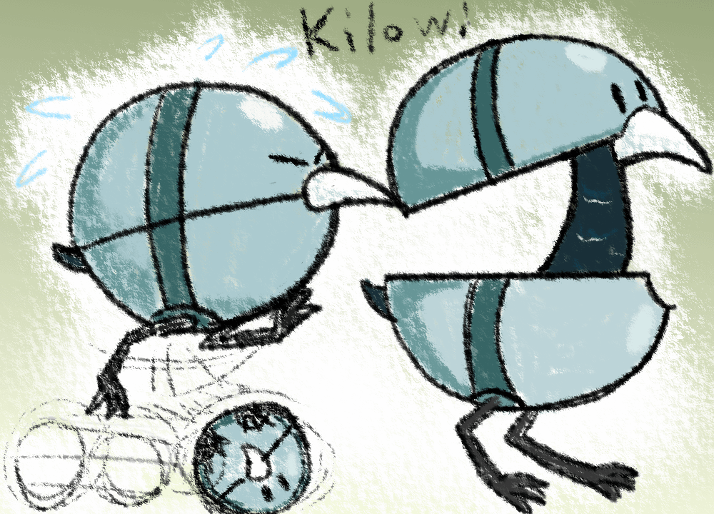 Made my first Fakemon in a long time. Kilowi the Rolling Bird Pokemon. (More info in Body Text)