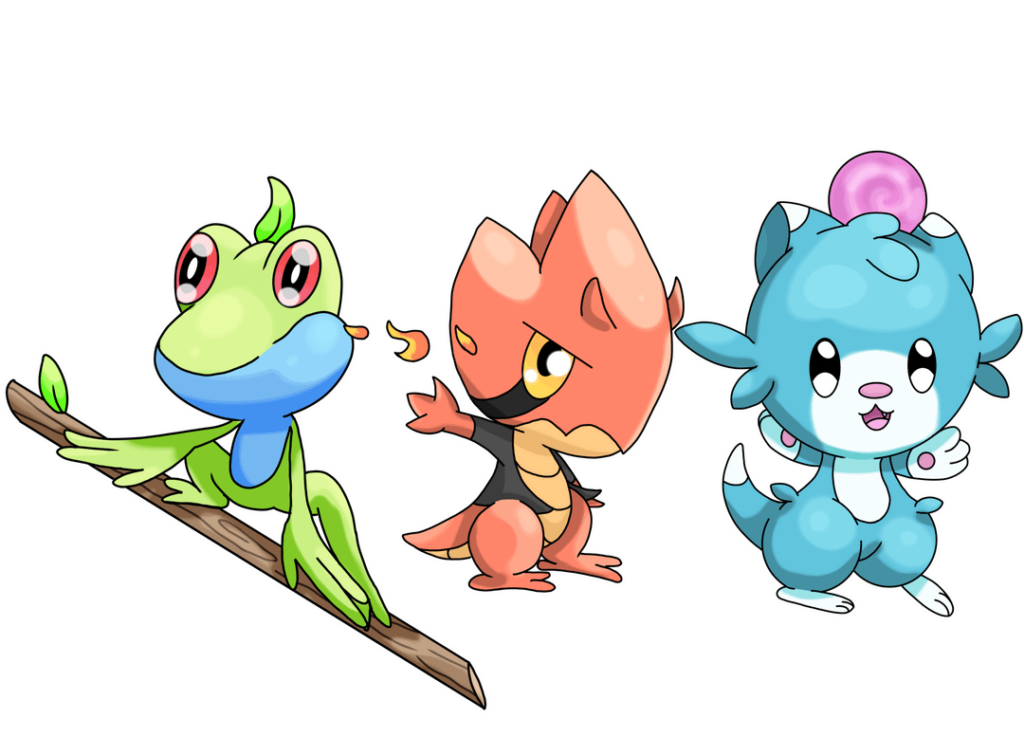 My attempt at fakemon starters