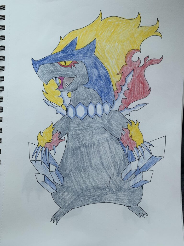 Frigid Flare: The Fire/Ice Type Past Paradox Pokémon based on Typhlosion.