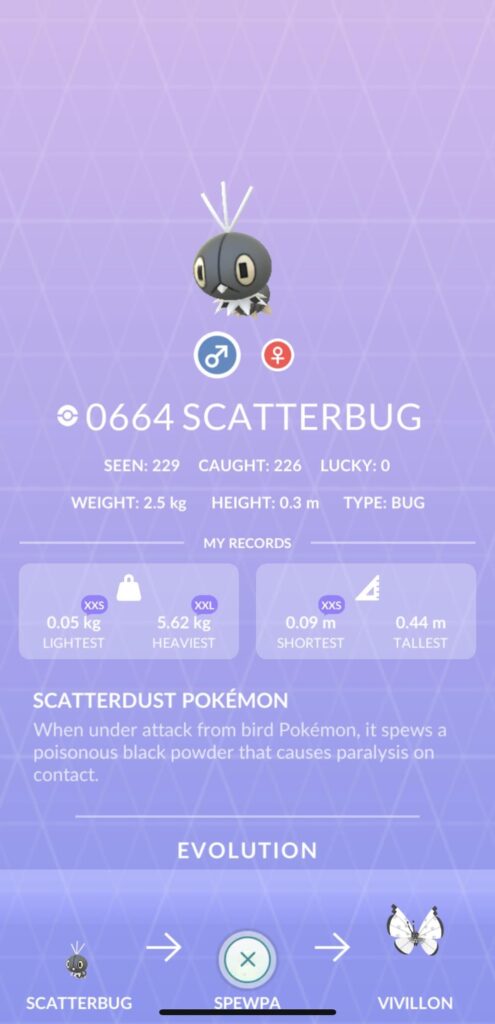 How could I have lost 3 Scatterbug?