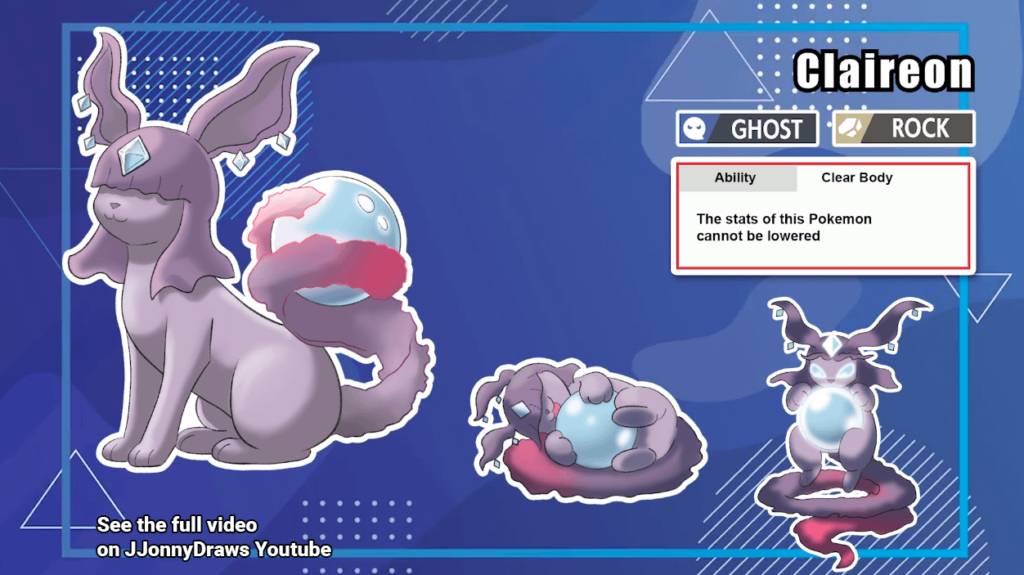 I drew a dual type Rock and ghost type eeveelution