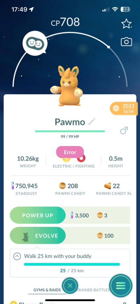 Does anyone know why I can’t evolve?