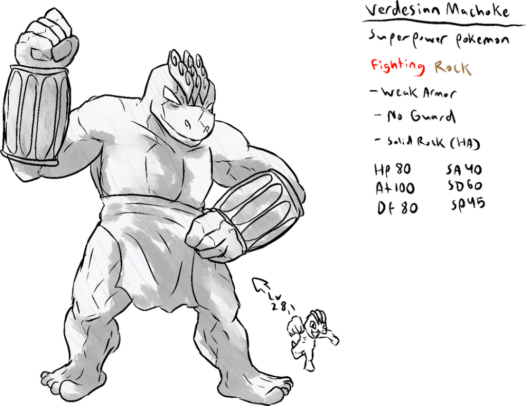 Machoke/champ variants, a Jynx evolution based off Medusa, a monoceros line, and stone carving birds.