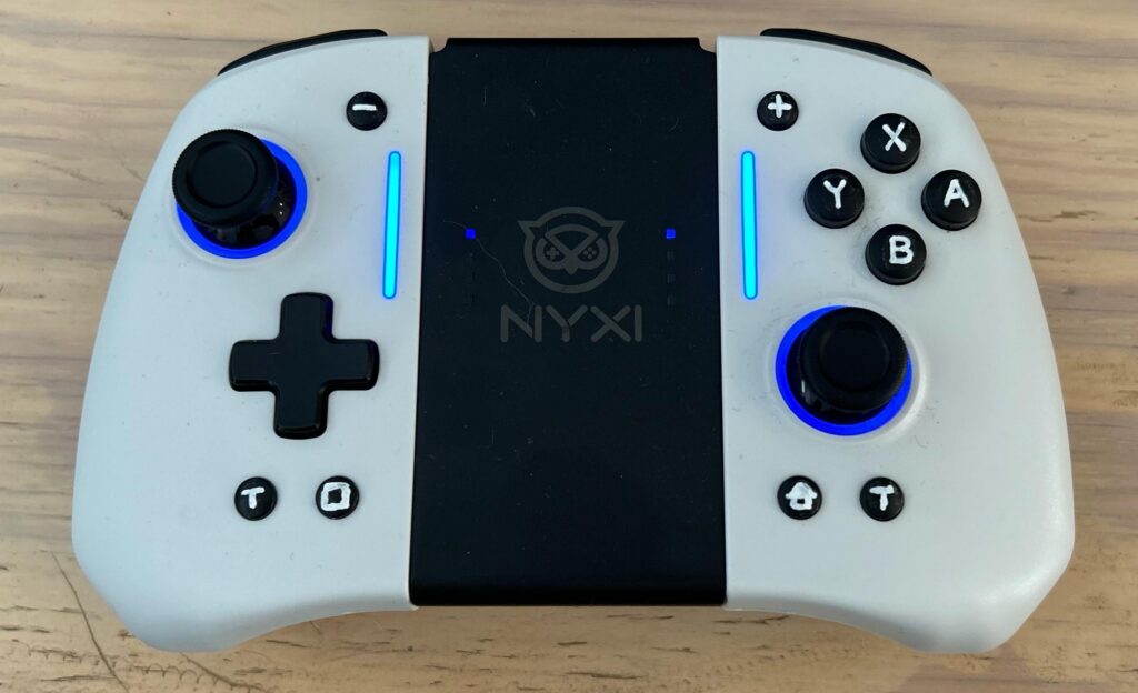 White NYXI controller with painted buttons
