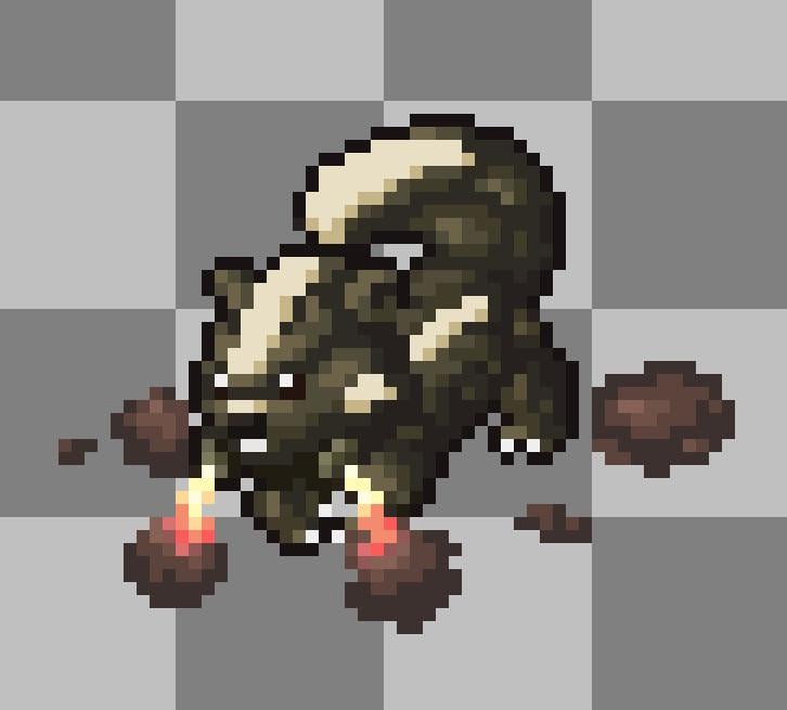 Skunkoal, the furnace pokemon.