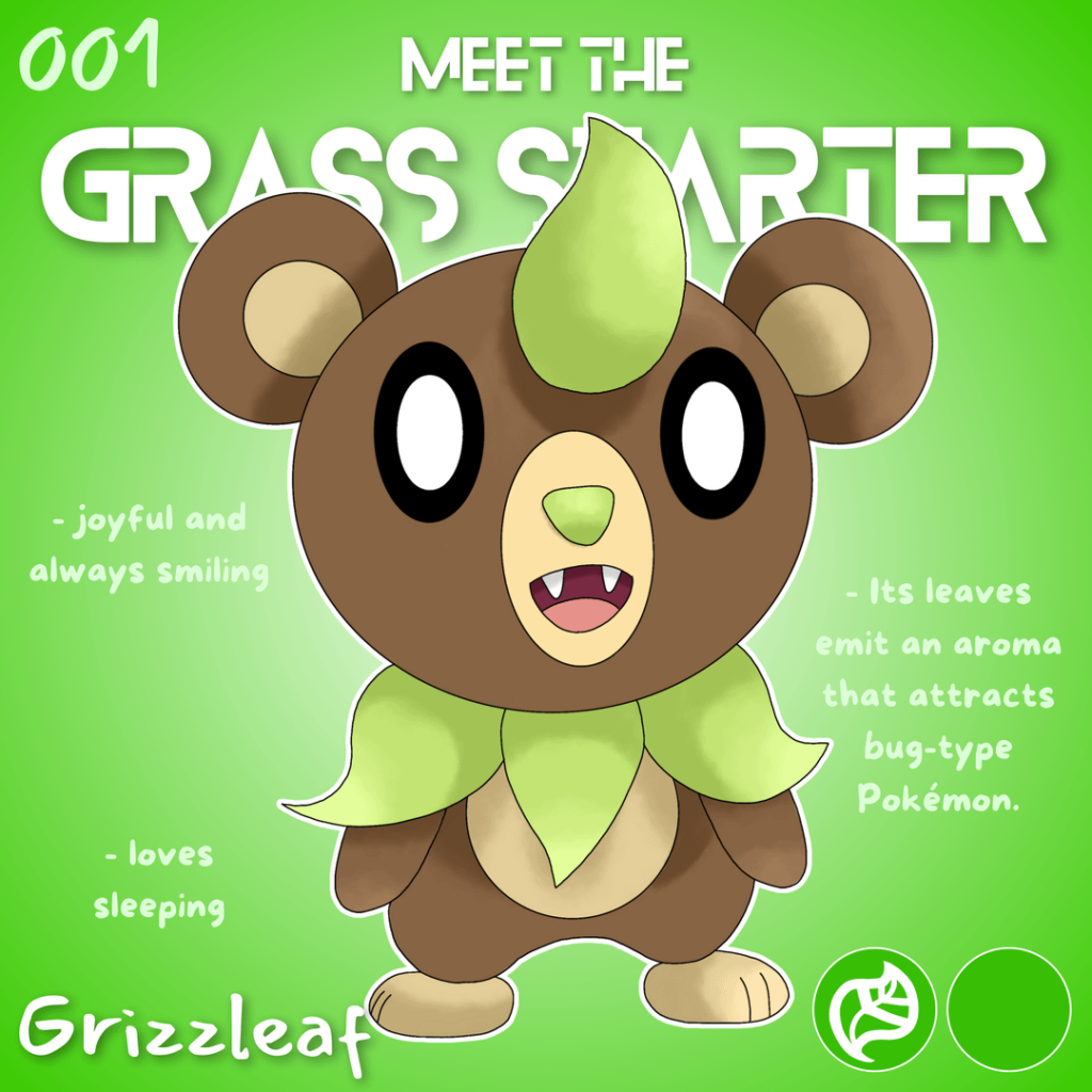 Grass Bear Starter for my region called Favius Region