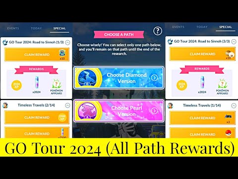 Go Tour 2024: Road to Sinnoh All Path Rewards In Pokemon Go | Choose A Path Pokemon Go | Sinnoh Tour