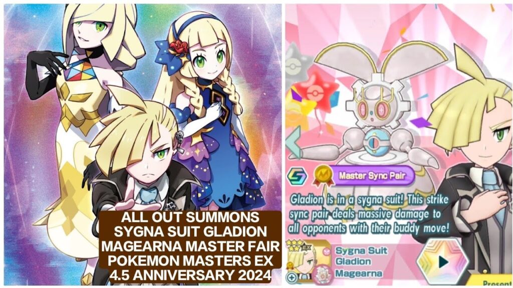 ALL OUT SUMMON GLADION MAGEARNA SYGNA SUIT GLADION POKEMON MASTERS EX 4.5 Years Anniversary 2024