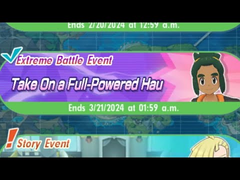Take On Full-Powered Hau Extreme Battle - Pokemon Masters EX