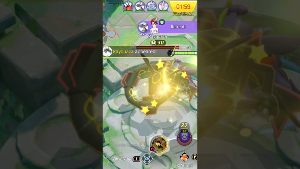 Shiny Rayquaza Appeared! #pokemonunite