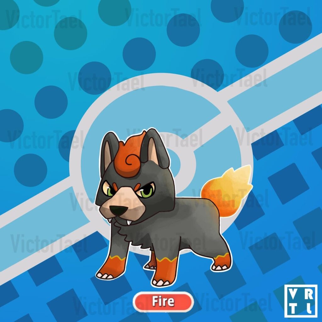 004. Luxín _ Fire starter (Spain inspired FKMN) Swipe to see her infodex and evolution line! ➡️