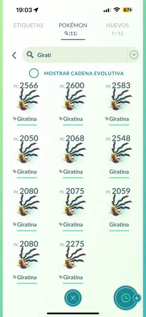 11 giratina and neither a shiny or a hundo 😭