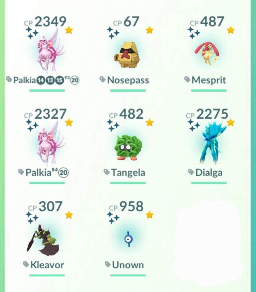 Sinnoh Tour LA Park Shiny Haul