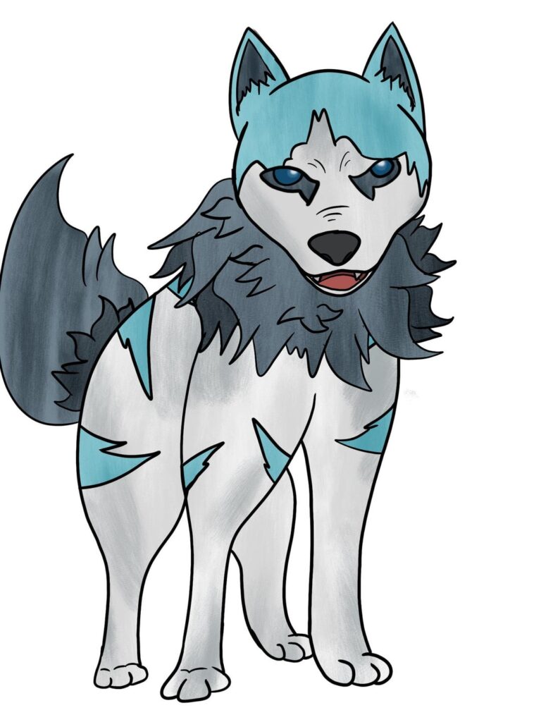 Frostusky (ChatGPT Fakemon Description in second image)