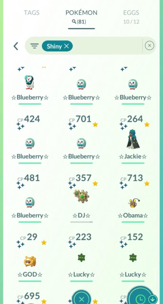 All the shinies I found in January (Ignore the Rowlets)