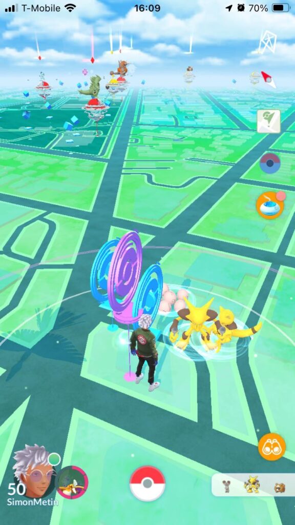 Alakazam taking his son out (I couldn’t catch either and bear transferring them)