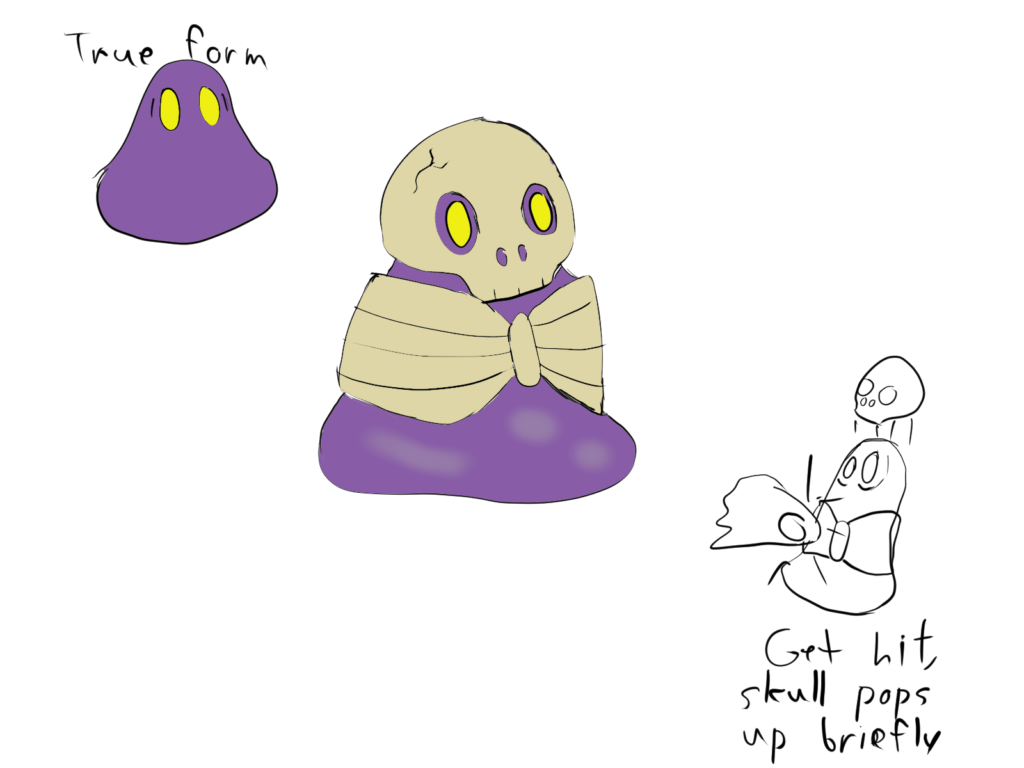 A living skeleton!? No, it's a slime! The ghost/rock type, Bonepart!