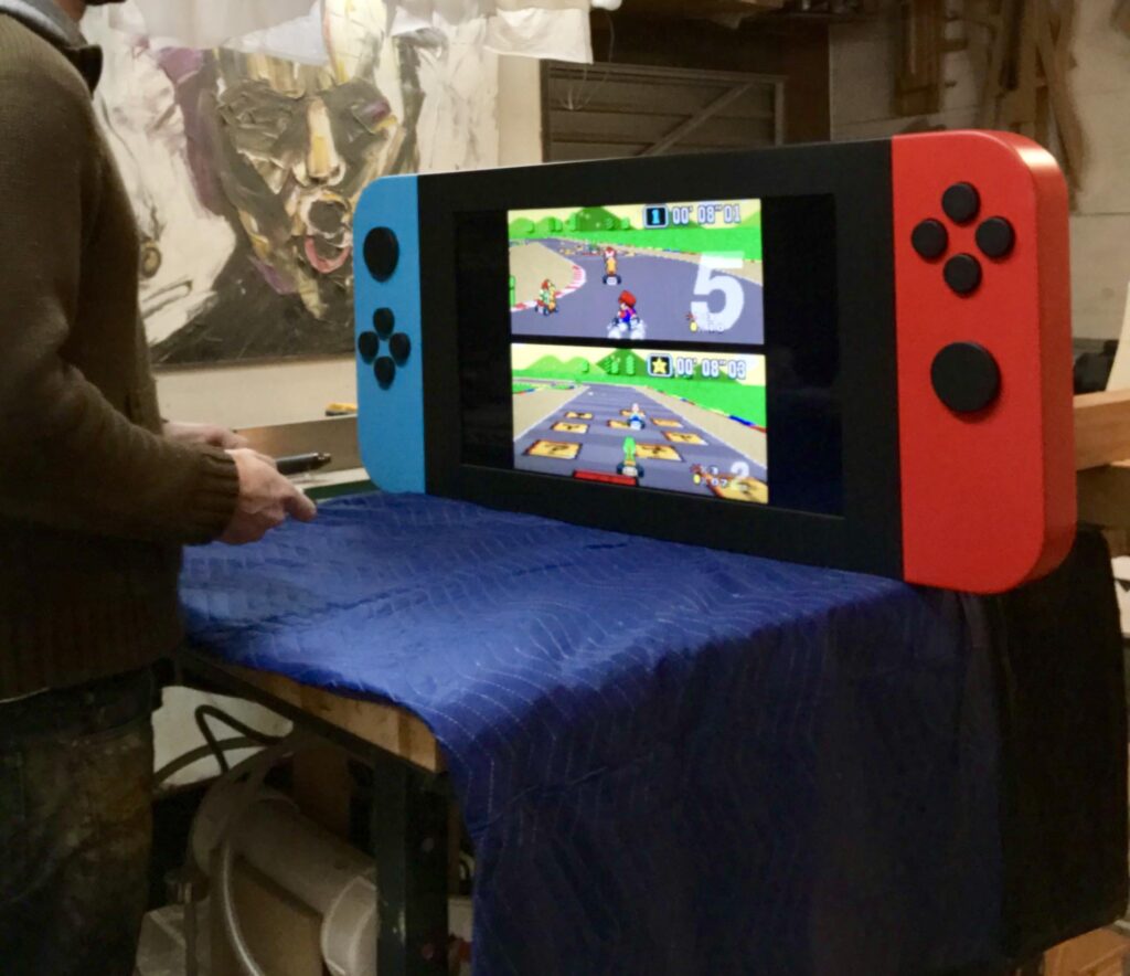 Made a switch TV with functional buttons to control TV functions like power, source, and volume.