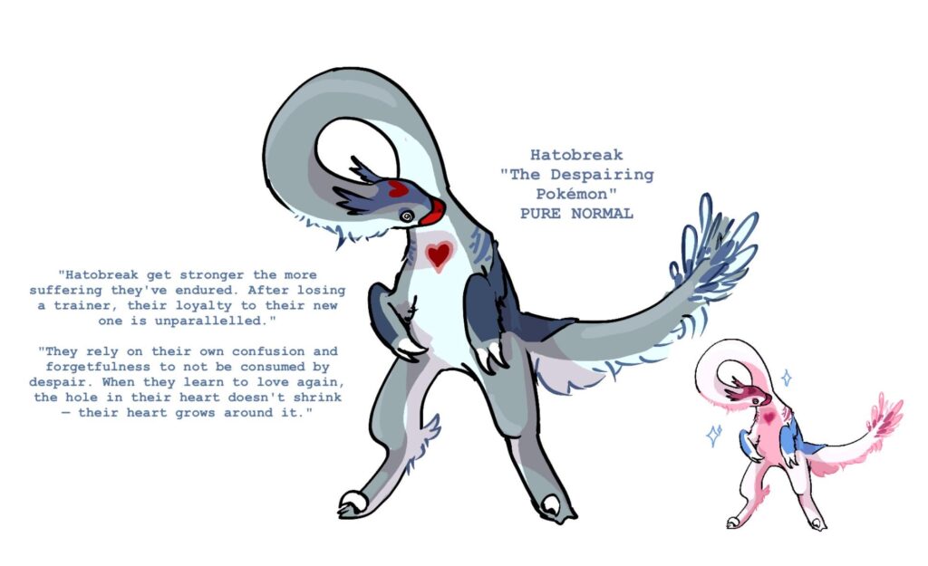 First fakemon. Based off of Glitch (EC). Too many design notes to name here, but around its shoulders is a blanket. :)