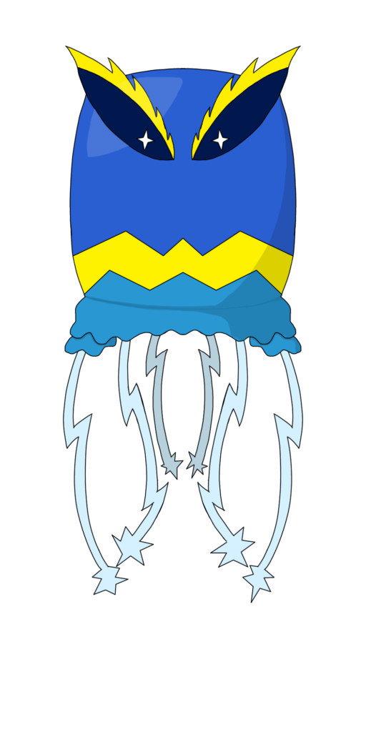 Meet Jellishox, an electric/water type box jellyfish Pokémon