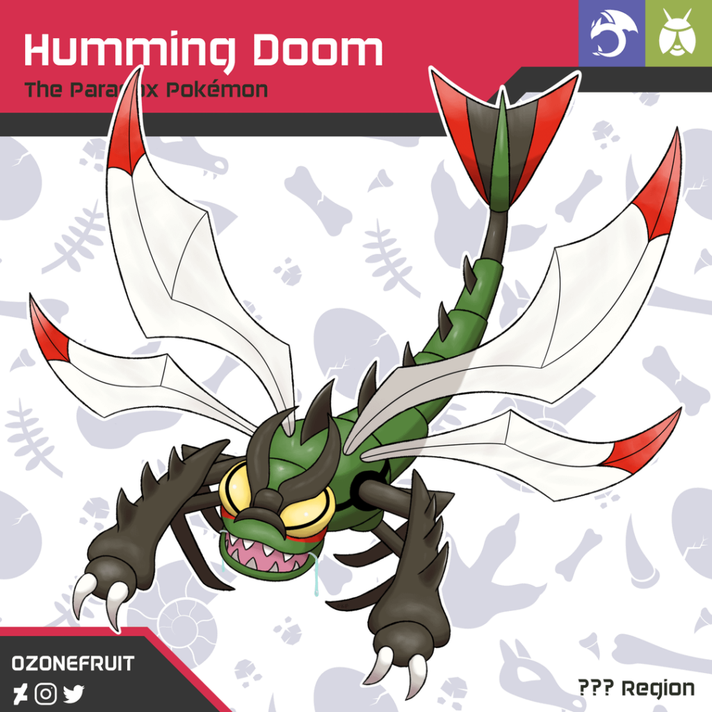 [OC] I designed a Past Paradox Yanmega! Humming Doom, "The First Prehistoric Dragon?!