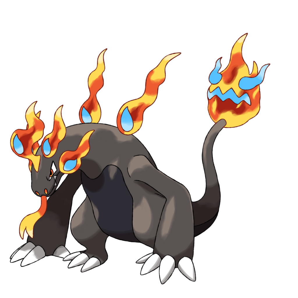 I made a regional variant for my friend's komodo fakemon. I chose the Dragon/Fire type 🔥