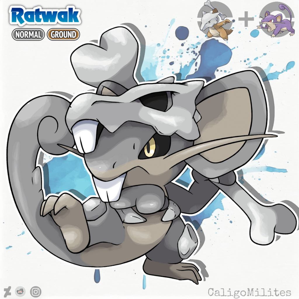 Fusion Rattata and Marowak Pokemon Fakemon
