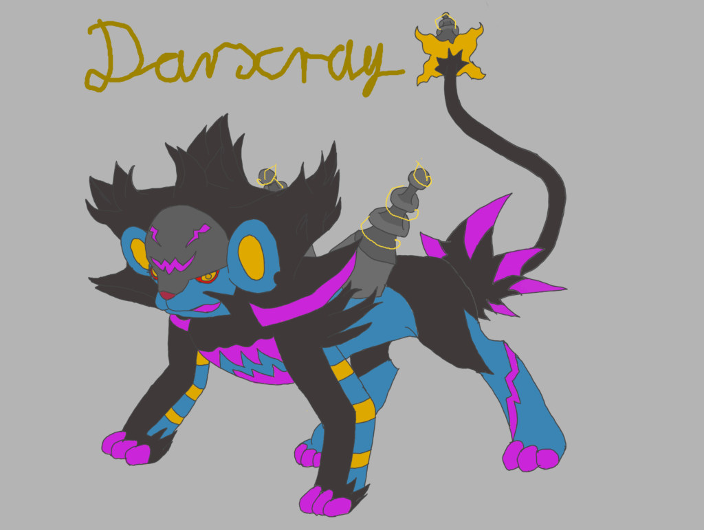 Made a Luxray that has a extra dark type to it self for a friend of mine and it looks good. (I'm not really that good at making Pokemon look properly)