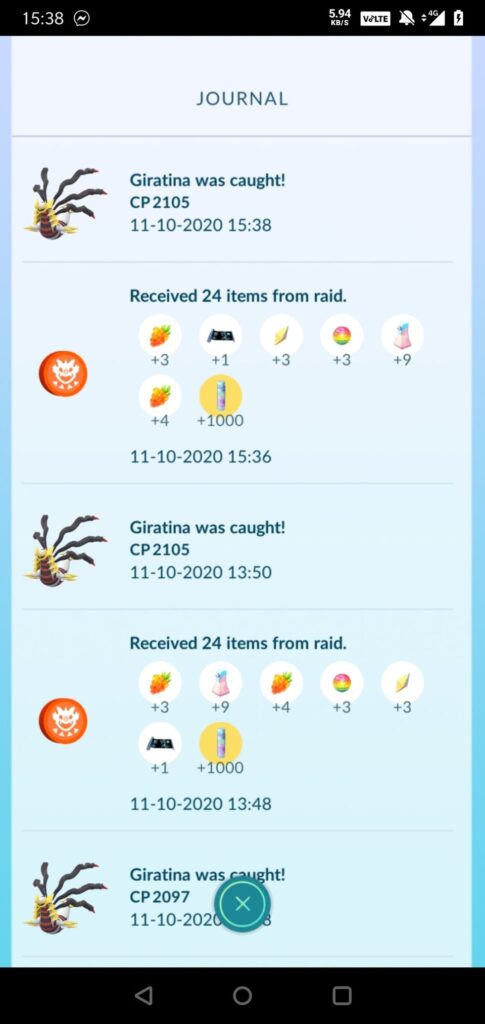 This happened a while ago, 3 hundo Giratina in a row.