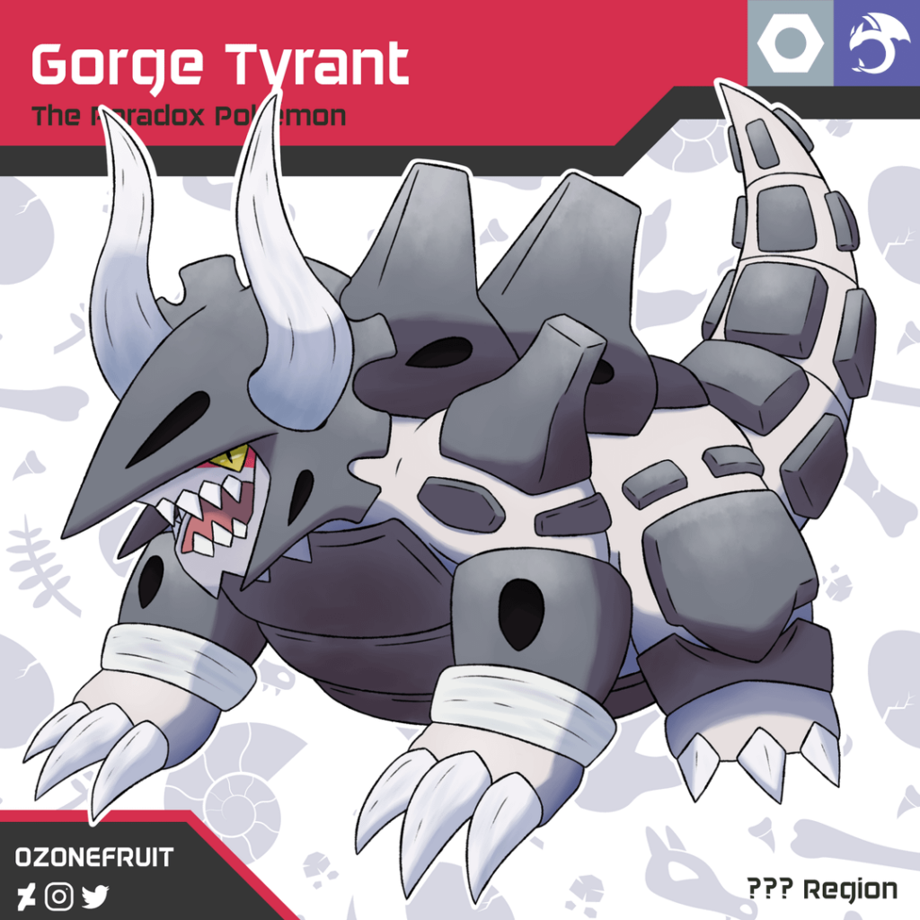 [OC] I designed a Past Paradox Aggron! (Gorge Tyrant)