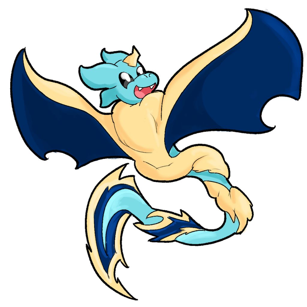 Did a redraw of the first fakemon I've drawn: Ampel an electric/dragon type