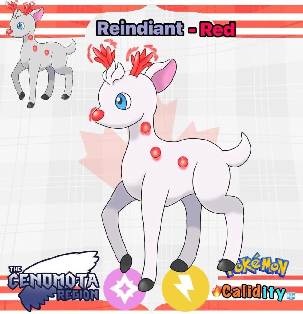 I made 7 different reindeer pokemon in this photo. Well just different colours. Which is your favourite? (Info about them down below)
