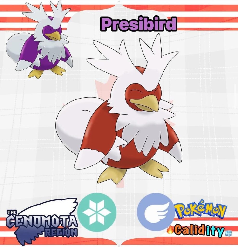 Here’s an evolution of delibird not sure where the tag supposed to be in but here. Just to be more of a Christmas theme for my region (there are 2 more Christmas related mons)