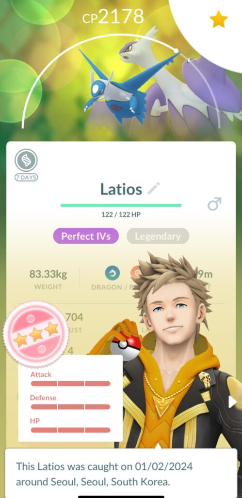 The only Latios to stay in a ball so far