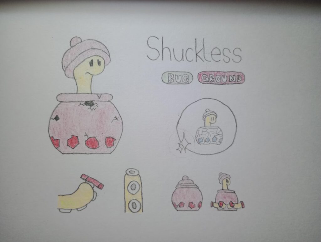 "*Sigh* I Want To Hide In A Jar..." A Shuckle Whose Shell Has Been Broken Beyond Repair, And Now Lives In An Old Pot.