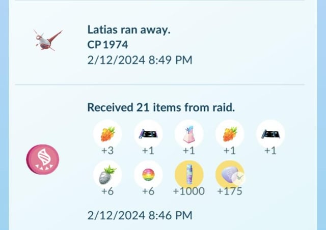 What am I doing wrong? 20 golden raspberries and two raids and still can’t catch Latias.