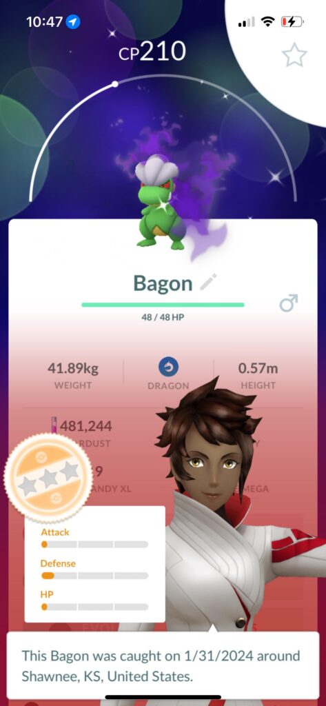 First ever shiny shadow. He’s garbage but I like his color. I almost didn’t even do the balloon battle to and I’m so happy I decided to