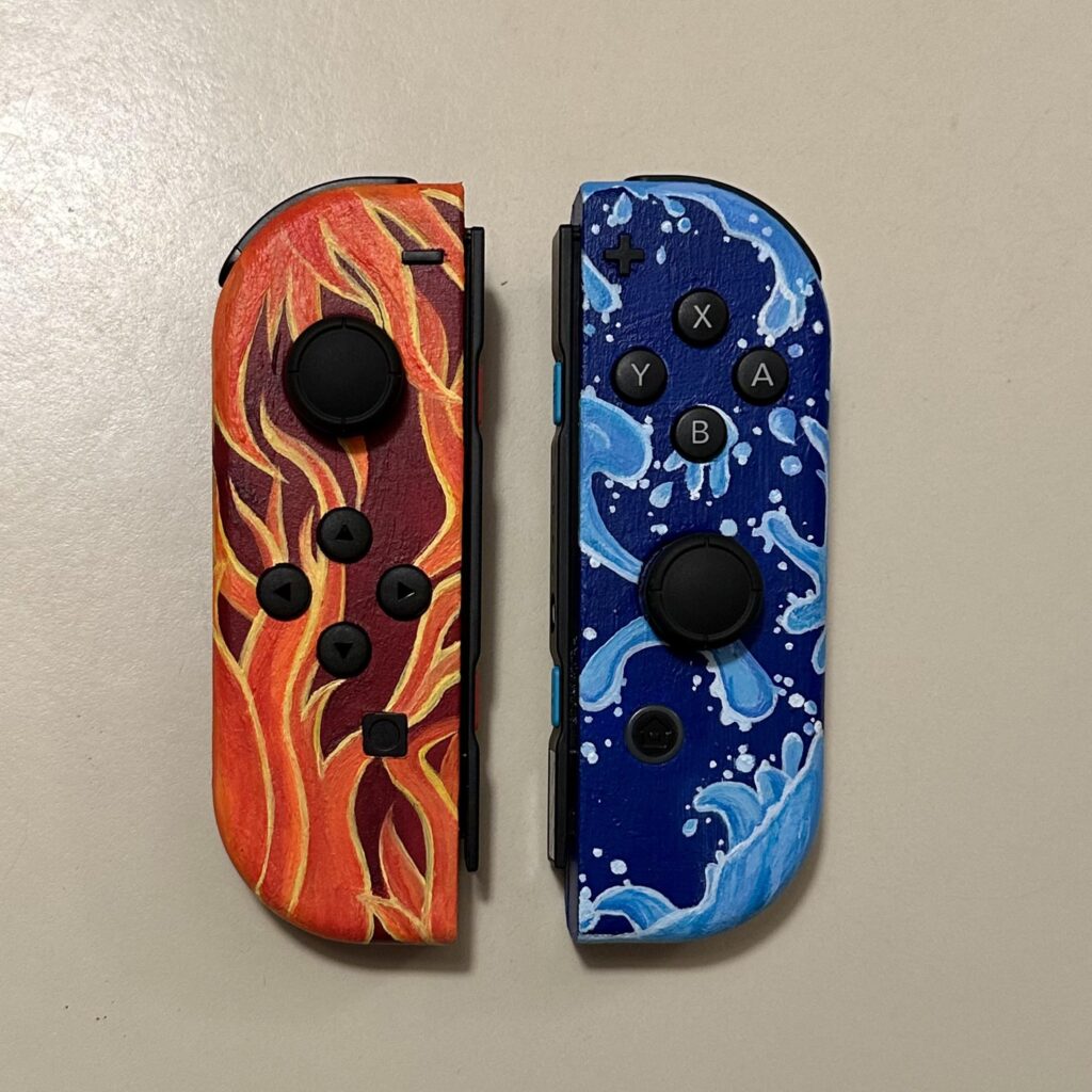 i handpainted some joycons for my bf 🫶🏻